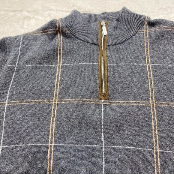 Alex Cannon 1/4 Zip 100% Cotton Long Sleeve Knit Sweater Size Large - Picture 6 of 11